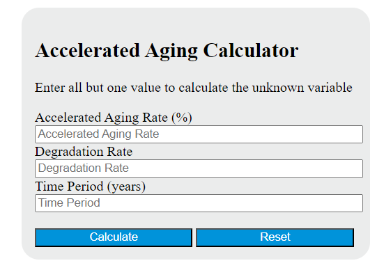 Accelerated Aging Calculator