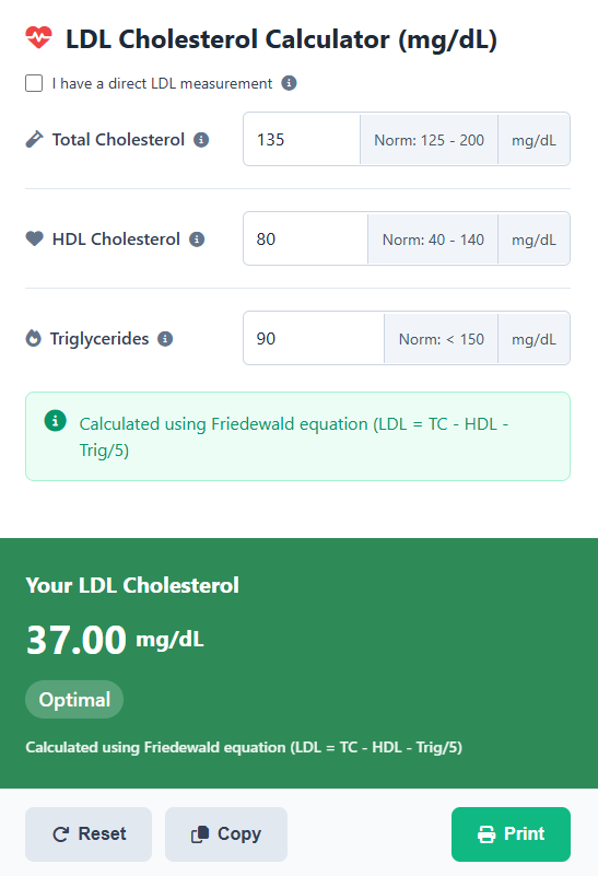 calculadora ldl